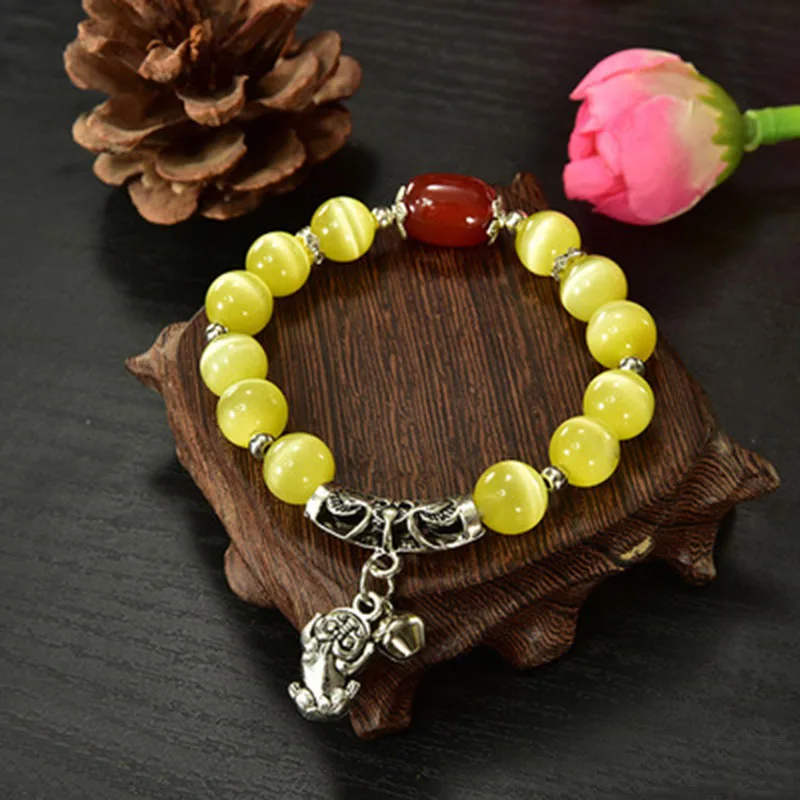 Модный браслет из бусин с натуральным опалом винтажный кристаллами