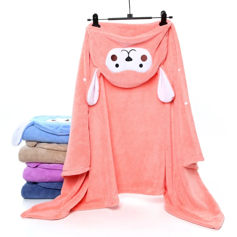 

Children's bath towel cape coral velvet cartoon children's bath towel hooded bath towel plus-size baby bath towel to hold the mo