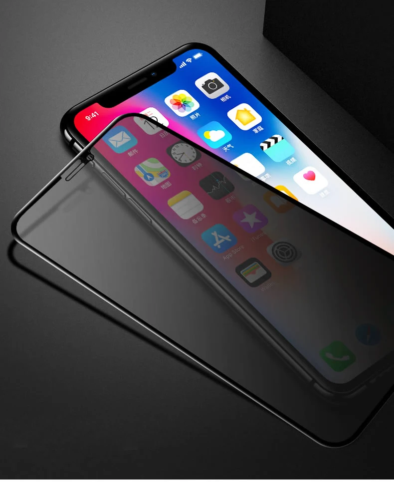 Защитное стекло высокой четкости для iPhone 7 X XR XS Max антишпионская Защита экрана 8 6 6S