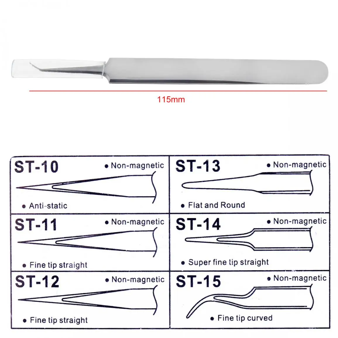 115MM Stainless Steel Electronic Tweezers Curved Blackhead Pimple Comedone Tweezer for Face Cleaner | Инструменты