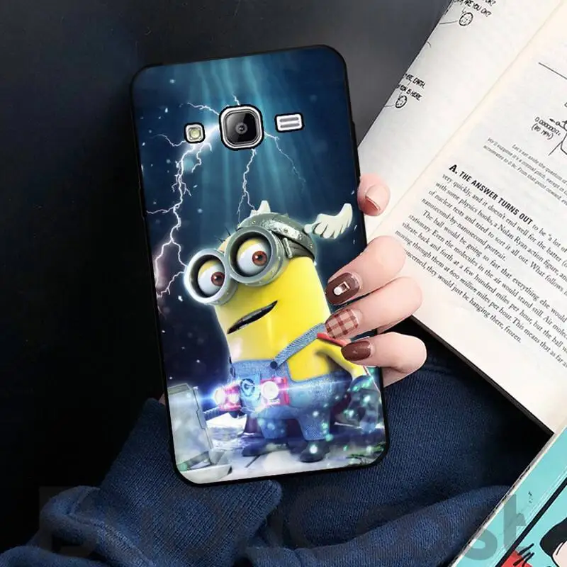 

Hrmes Funny little yellow man Black TPU Soft Phone Case For Samsung Galaxy J7 J6 J8 J4 J4Plus J7 DUO J7NEO J2 J7 Prime