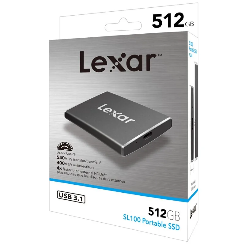 Lexar SL100 портативный SSD USB 3 1 Gen2 внешний жесткий диск HDD 550 МБ/с./с 512 ГБ 240