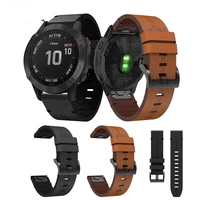 22 26mm leather sport watchband strap for garmin instict fenix 5x 6x pro 5 6 935 plus 3 3hr watch easyfit wrist band
