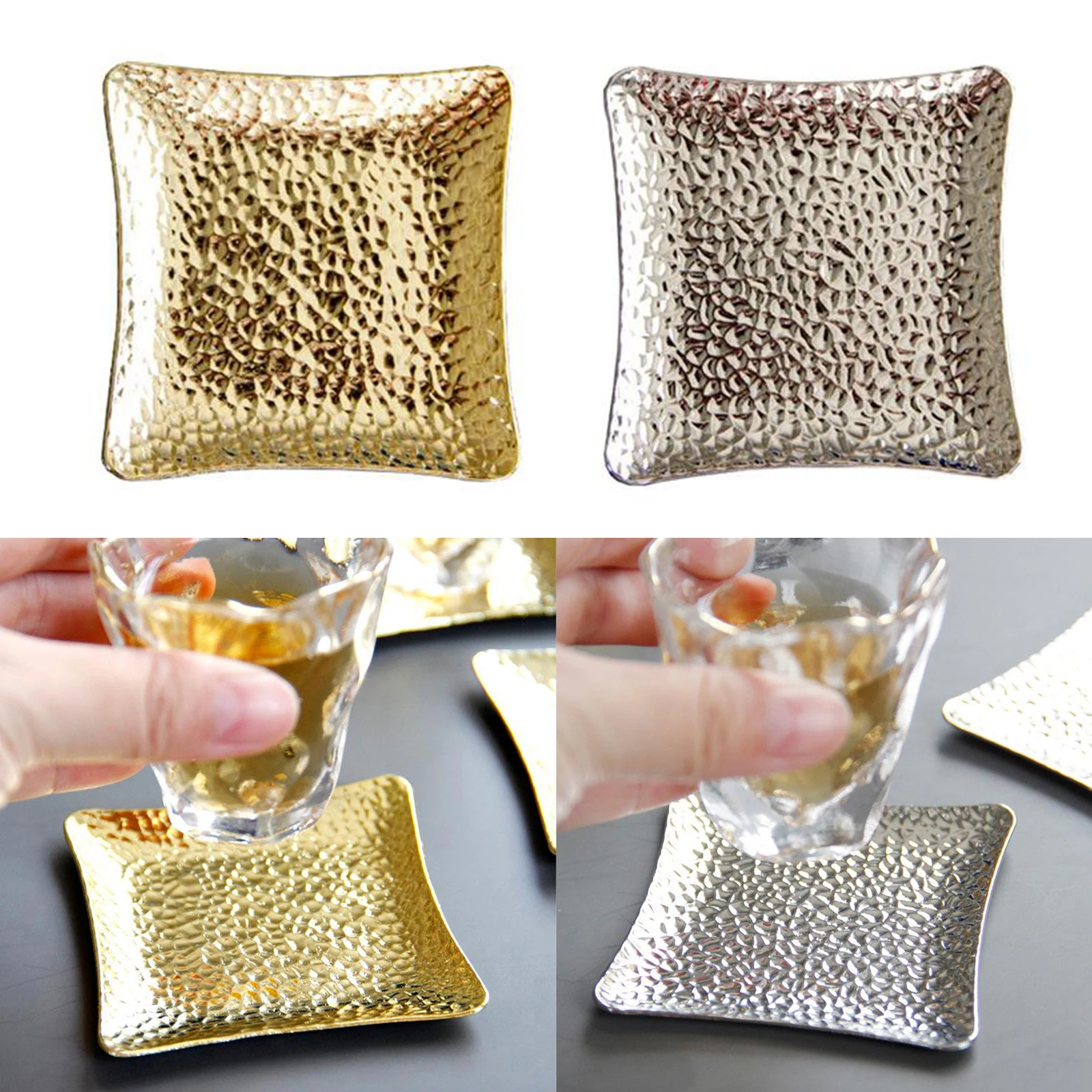 

Metal Square 7.6cm Drinks Tea Coffee Cup Place Mat Mug Coasters