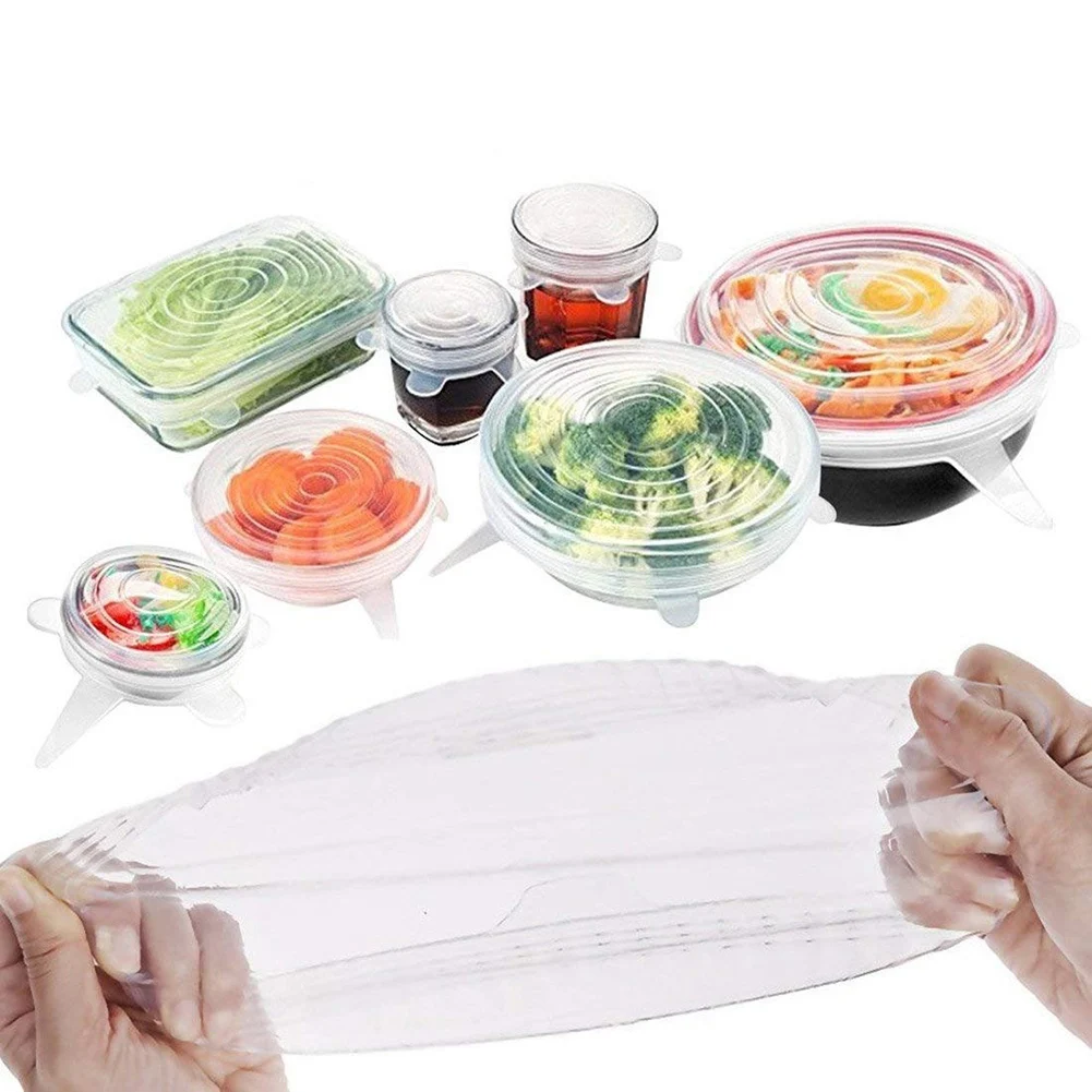 6 шт силиконовая эластичная еда в холодильнике свежая чаша крышка защита
