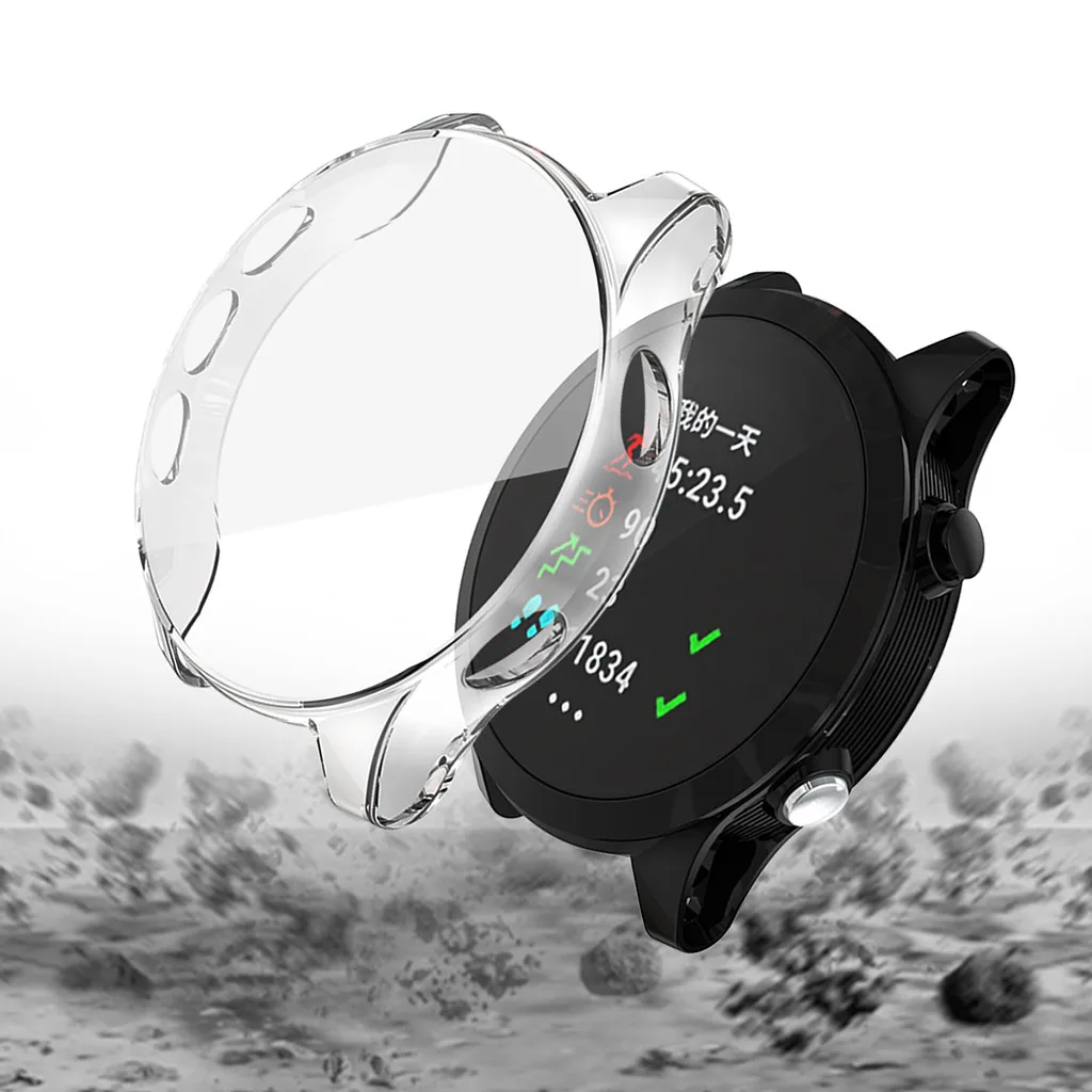 OTOKY Ultra-Slim Clear TPU Plating Protector Case Cover For Garmin Forerunner 945/935 Smart Watch Smartwatch watches | Наручные часы