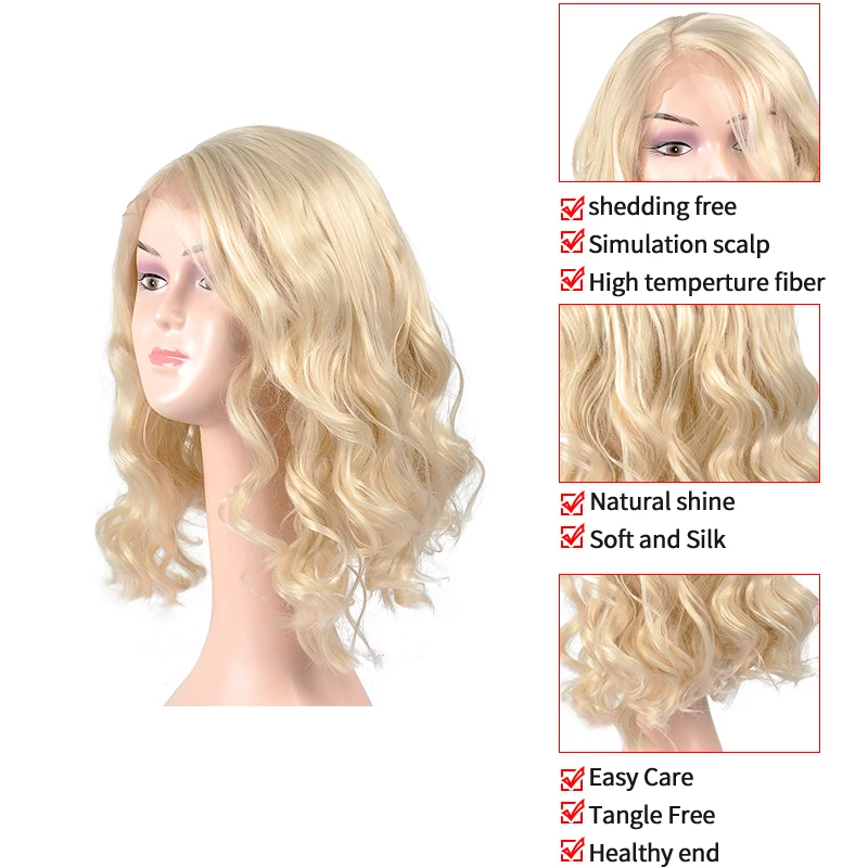 Парики из искусственных волос без шапочки основы короткий волнистые парик