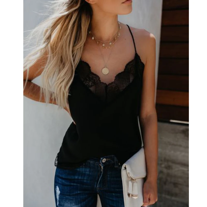 Женский топ без рукавов Meihuida свободный однотонный с глубоким v-образным вырезом и