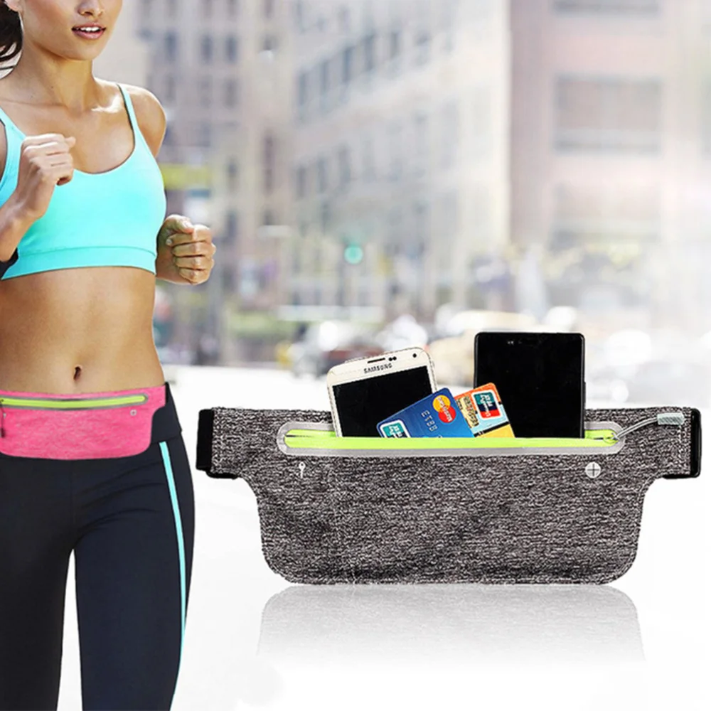 

Sports Waist Bag Waterproof Lycra Adjustable High-elastic Belt Lightweight Storage Pouch Outdoor for Money Phone Keys Earph