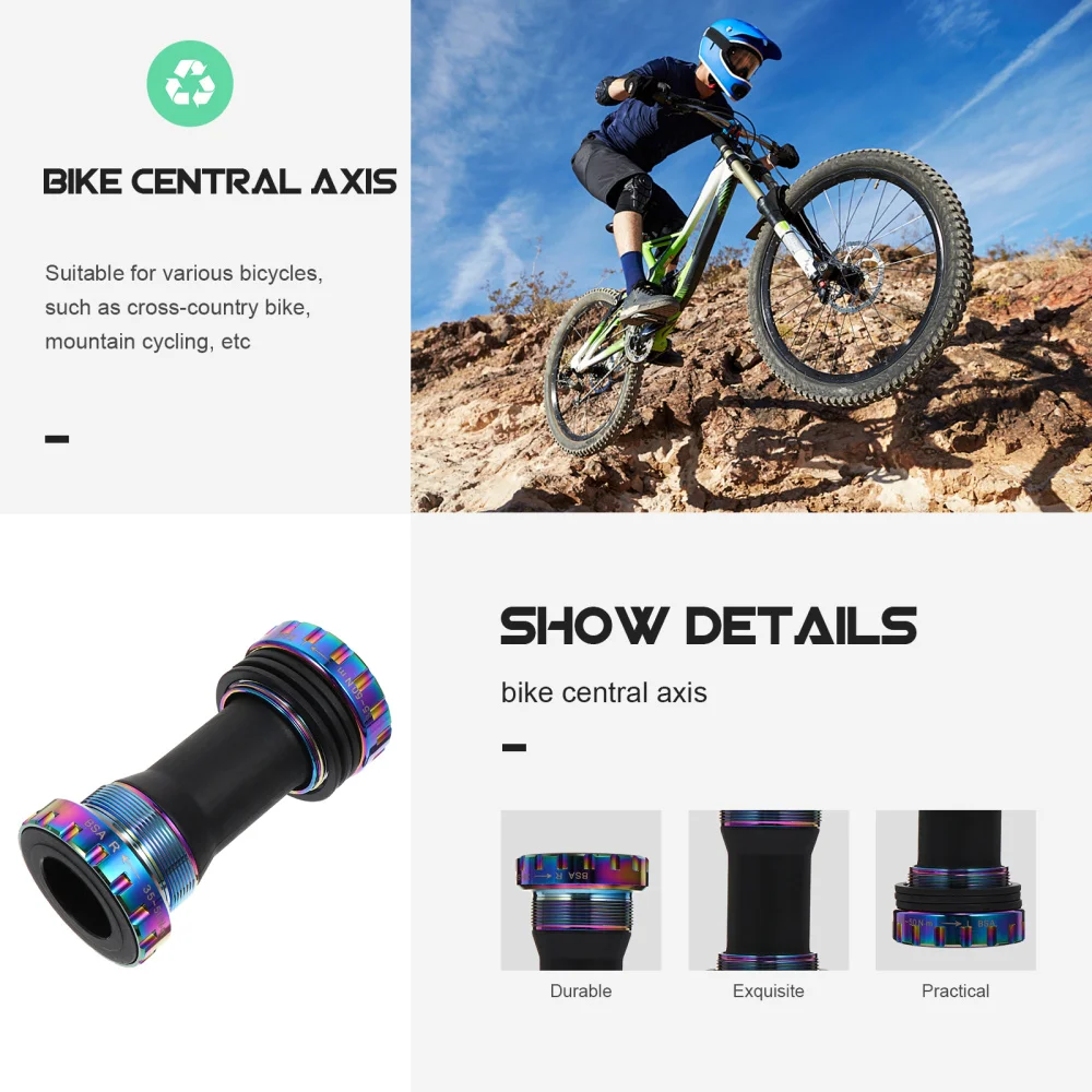 

1Pc Practical Cross-country Bike Central Axis Durable Bike Accessory (Black)