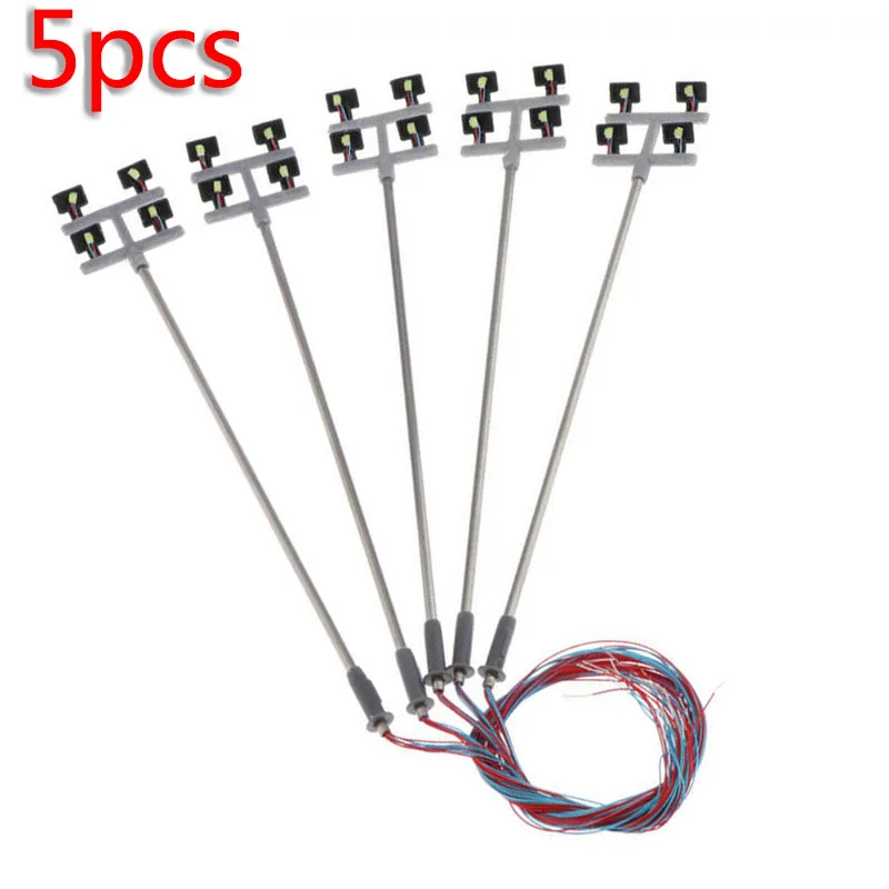 

5Pcs Model 1:87 Scale Railway Train 3V Lamppost Street Lights Garden Landscape Model Street Lights Sandtable