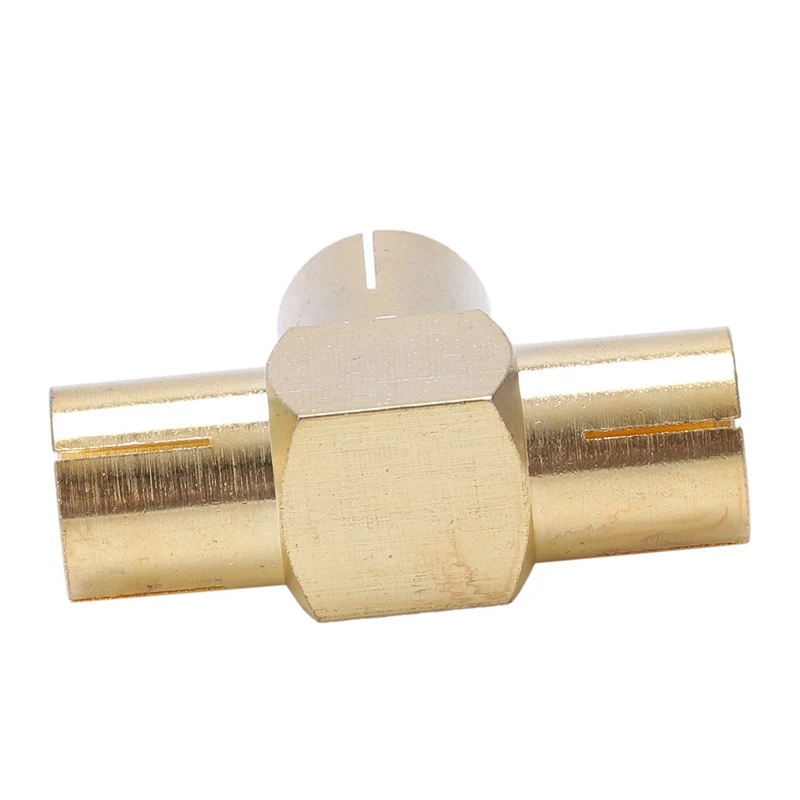 

2 Pcs Triple T Adapter Connector F / F, Female Antenna & 5 Pcs FM TV Coaxial Cable TV PAL Female to Female Adapter