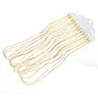 12 шт золотистого и серебряного цвета ожерелье бордюр цепь 40 см длина металлическая звеньевая цепочка карабин ожерелье простая цепочка DIY ювелирное изделие