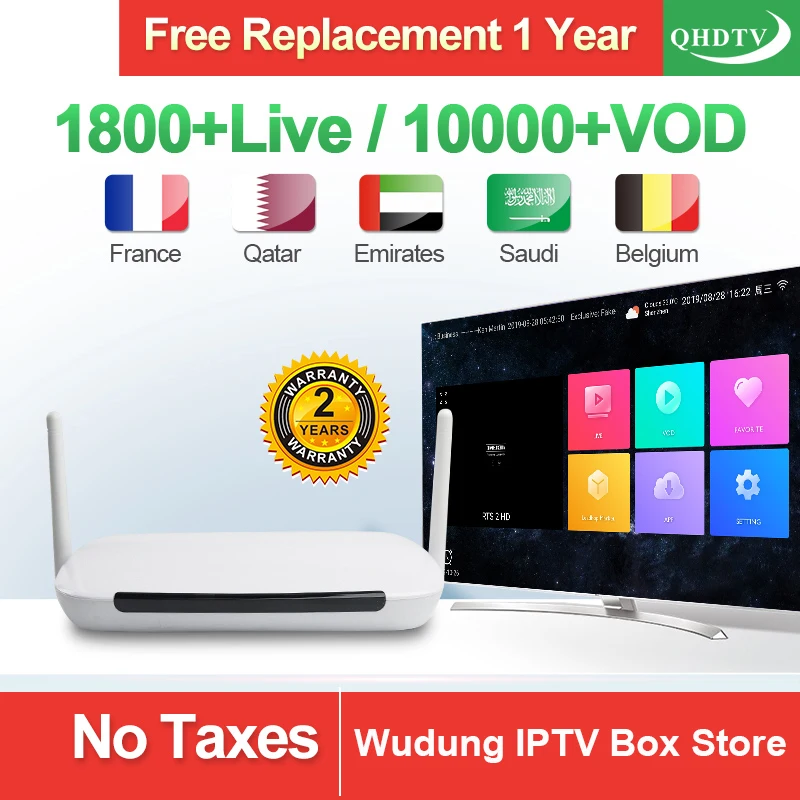 Leadcool QHD tv IP tv Box 1 год подписки Европа французский итальянский 1300 каналов RK3229 четырехъядерный Android 8,1 Арабский IP tv коробка