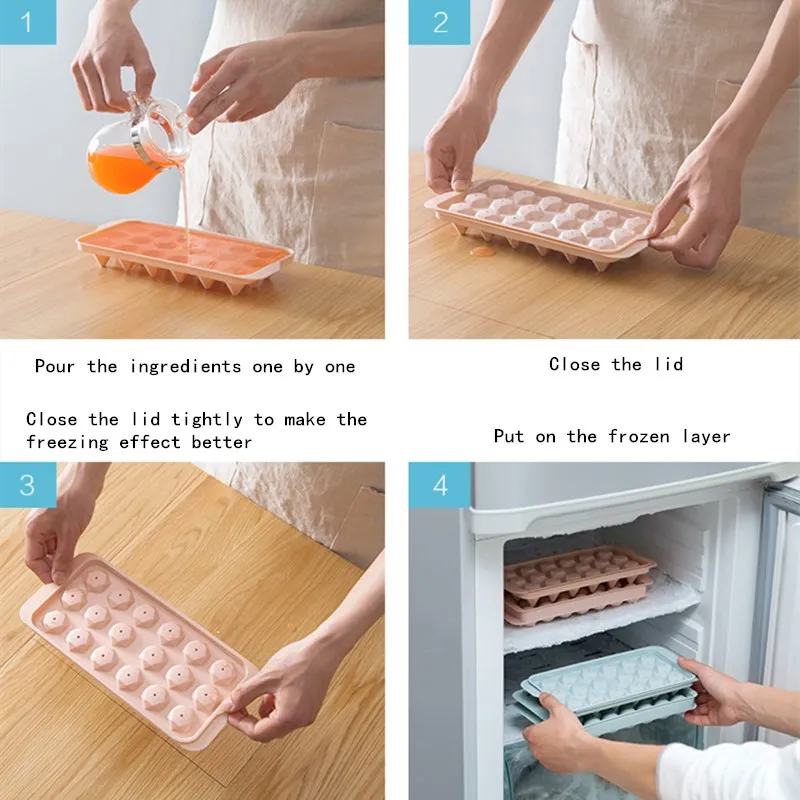 18/33 решетчатый круглый/конический лоток для льда формы с крышкой приготовления