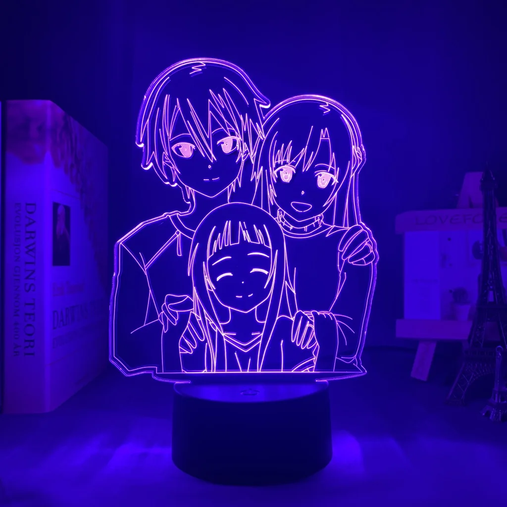 

Аниме светодиодный светильник меч искусство онлайн ночные лампы светильник SAO Kirigaya Kazuto настольная лампа Yuuki Asuna подарок для украшения спаль...