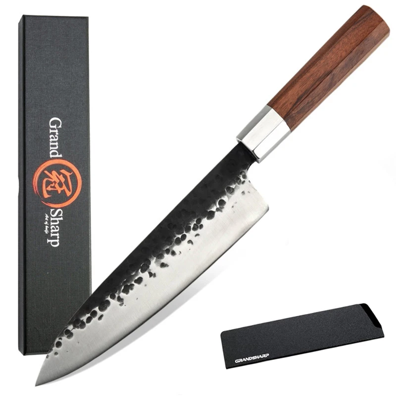 8 дюймов ручной работы поварской нож японские кухонные ножи 4cr13 сталь Gyuto PRO