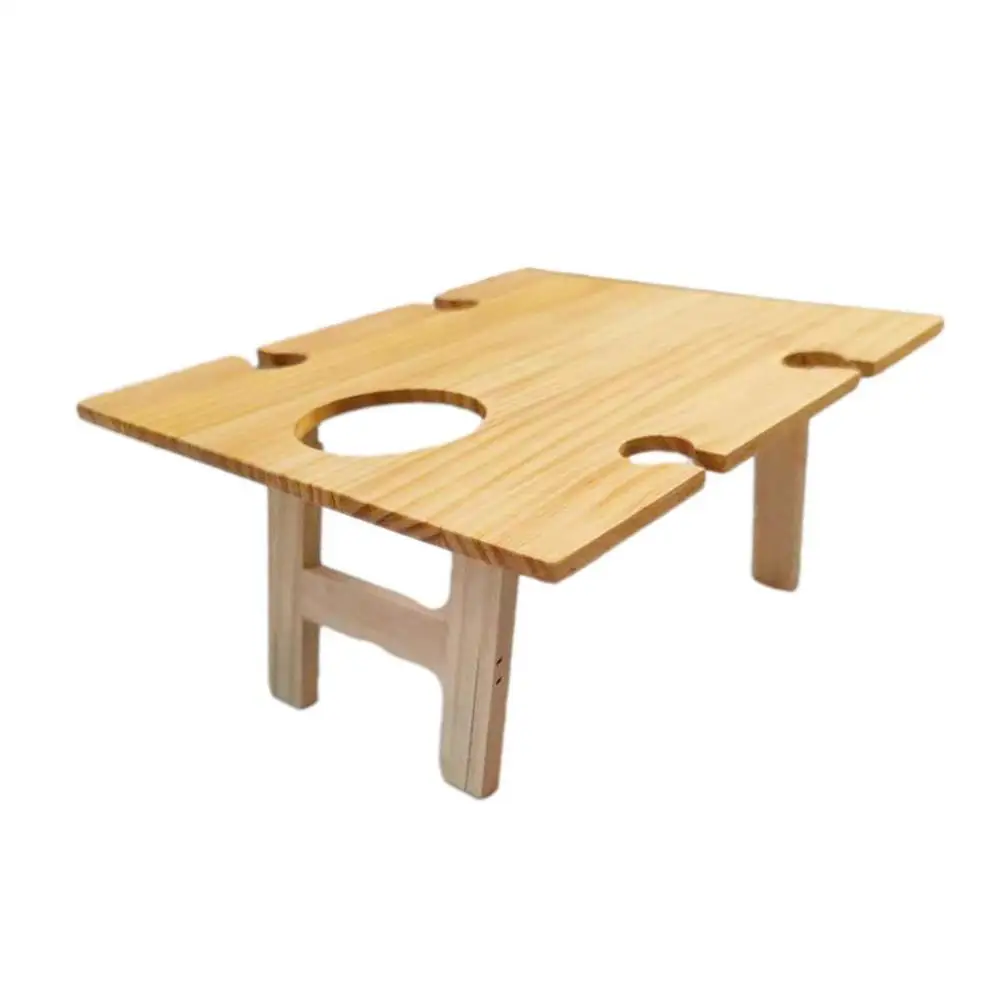 

Деревянный складной стол для пикника, портативный складной стол для вина, складной стол для путешествий, садовый стол для кемпинга, пешего т...