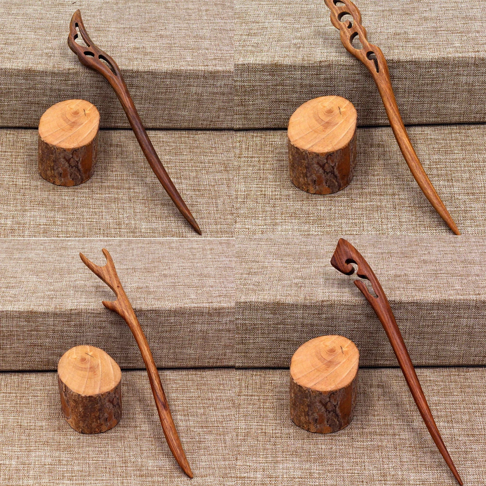 Винтажная деревянная резная палочка для волос женские традиционные этнические