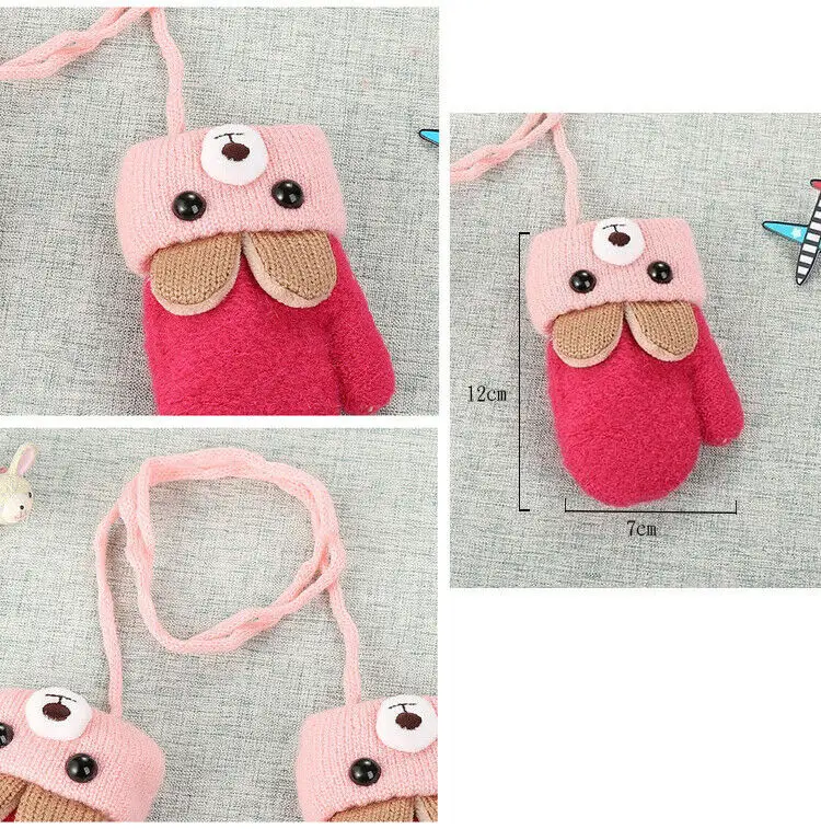 Зимние Детские перчатки с милыми медвежьими ушками для новорожденных мальчиков