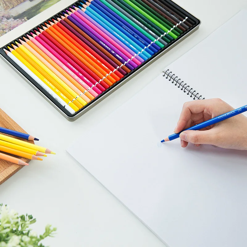 Деревянные цветные карандаши ed набор 72 цветов для студентов детей рисования