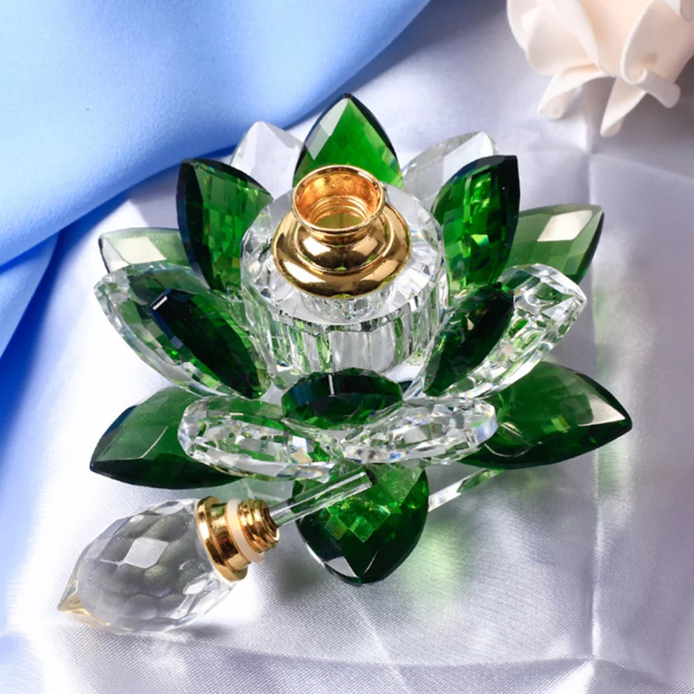 

1Pc Lotus Shaped Perfume Bottle Delicate Liquid Dispenser Home Decor Green