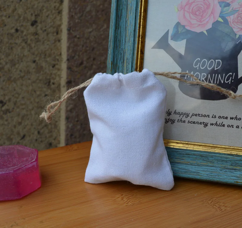 Белые хлопковые подарочные пакеты для ювелирных изделий вечерние мешок конфет