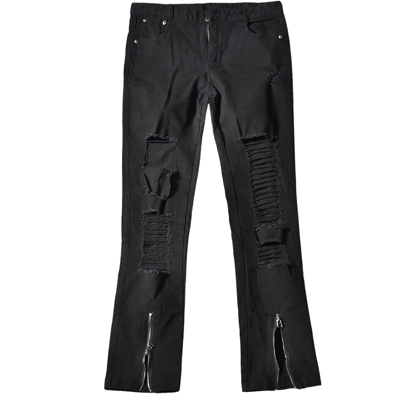 Рваные обтягивающие рваные джинсы мужские джинсовые брюки уличная хип хоп