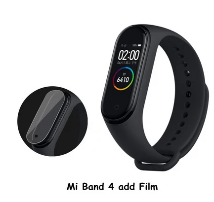 CN add film Оригинальные Xiaomi Mi Смарт-часы с 4 полосами AMOLED цветной экран HeartRate Фитнес Спорт 50 атм водонепроницаемый смарт-браслет Bluetooth 5,0 - Цвет: CN add film