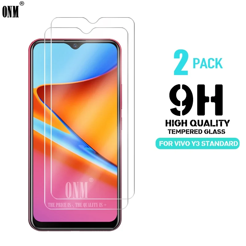 2 шт закаленное стекло для vivo Y3 Стандартная Стеклянная Защитная пленка экрана