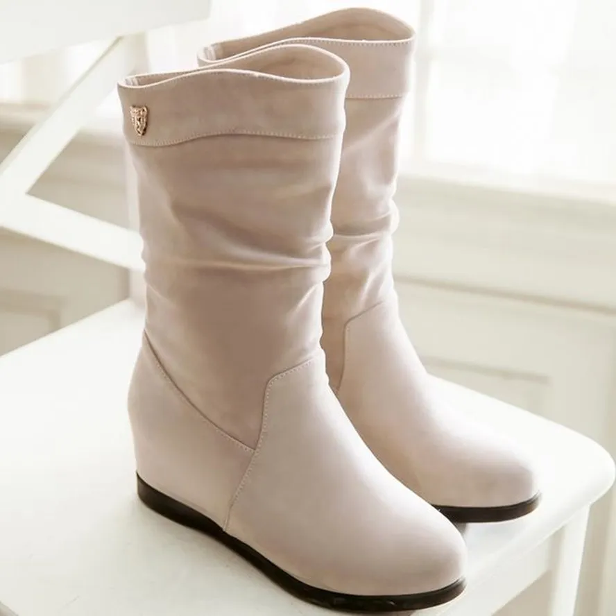 Женские ботинки на платформе Бежевые плоской подошве размеры 34 41 для зимы