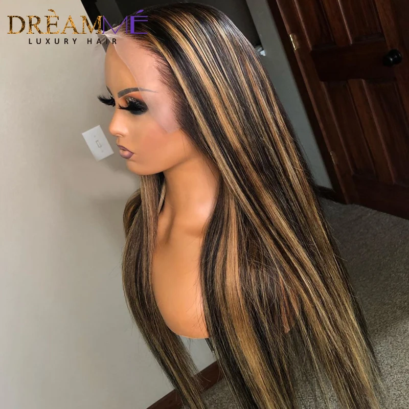 Парик Из прямых человеческих волос светлые человеческие волосы 150% плотности |