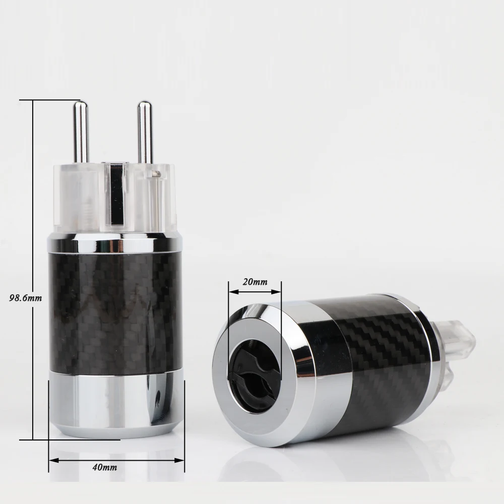 

Preffair BCF4-TER Top Clear Carbon Fiber Rhodium Plated With gasket European standard AC Power IEC Female Plug DIY Mains Powe