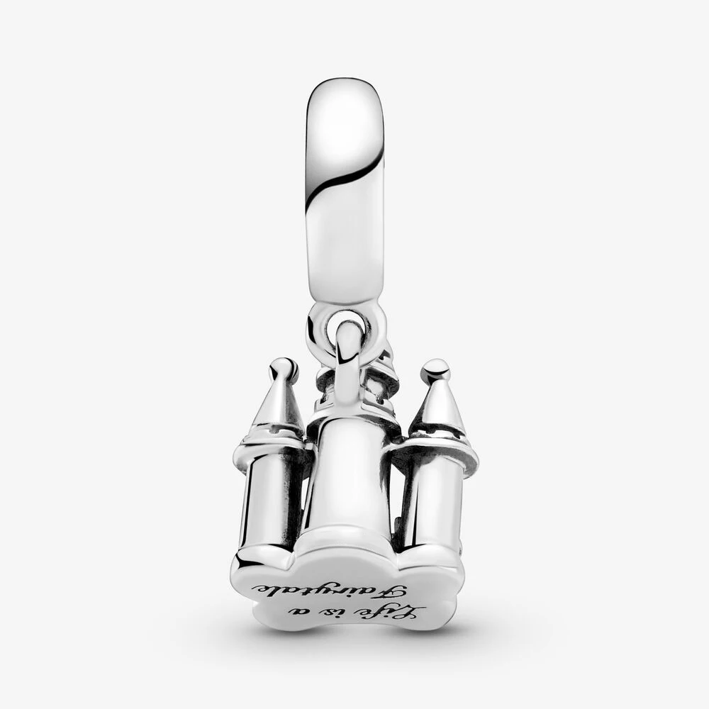 

New 925 Sterling Silver Charm Two-tone Castle Dangle Beads fit Original Pandora Charms Bracelet Jewelry Making DIY Gift
