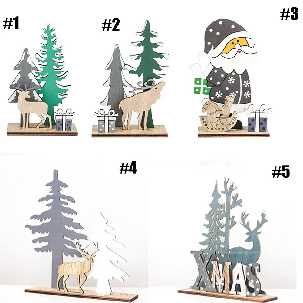 

Christmas Wooden Three-dimensional Ornament Xmas Tree Hanging Ornaments Decorations For Home Kids Toys Gift Noel Navidad Decor
