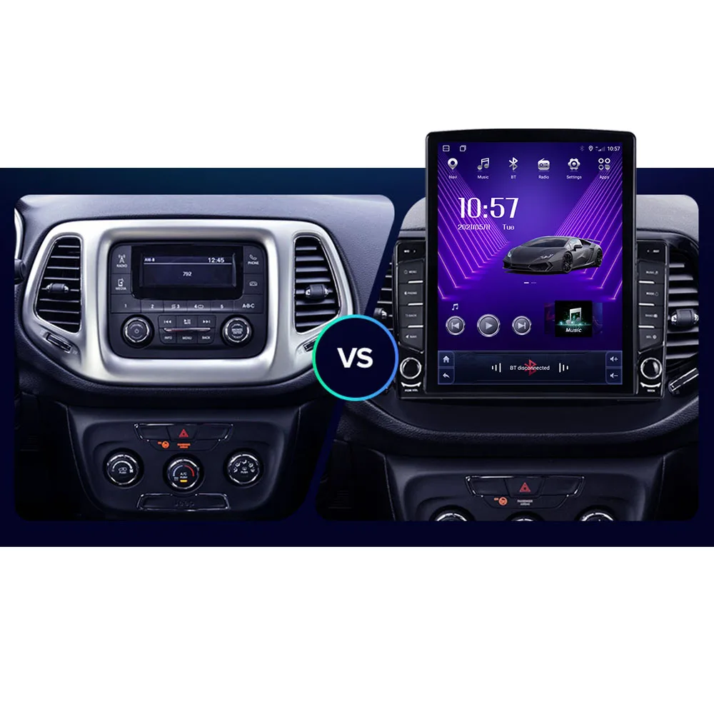 Runningnav для Jeep Compass 2 MP 2016 2018 Tesla Тип Android автомобильное радио мультимедийный