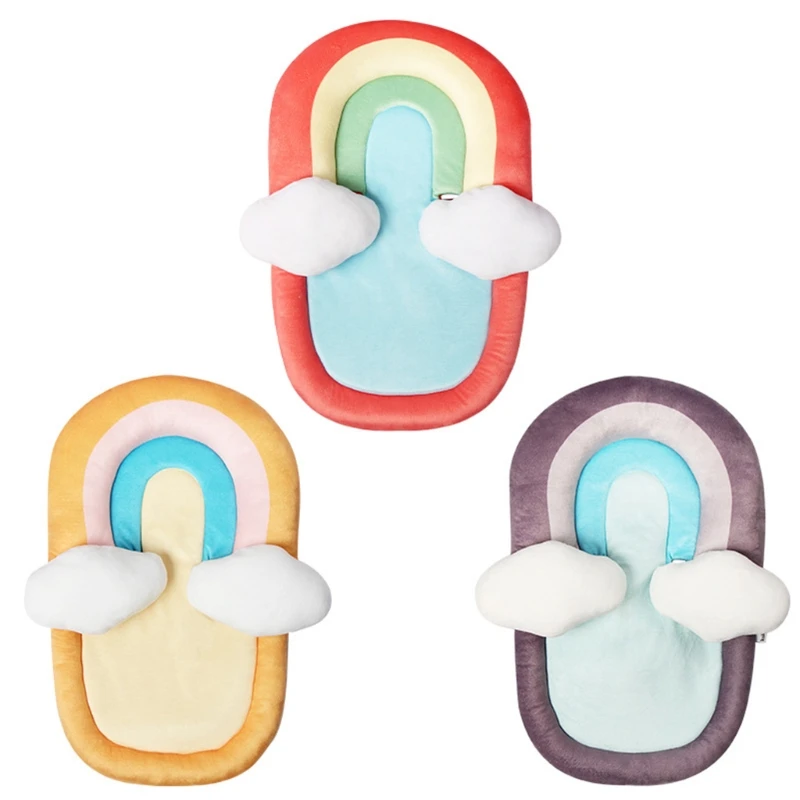 Rainbow Color Baby Stroller Seat Cushion 3 in 1 Baby Head Neck Support Pillow for Baby Car Seats Baby Carriage Newborn Prams