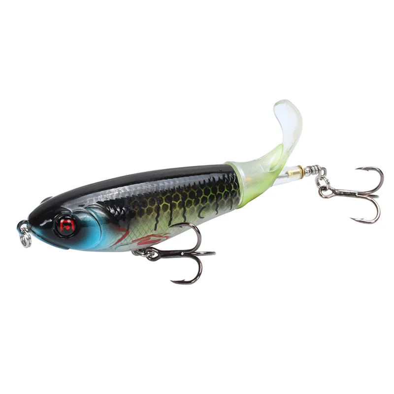 1PCS Whopper Popper 10.5cm/17g Topwater Fishing Lure Artificial Bait Hard Plopper Soft Rotating Tail Tackle Geer Pesca | Спорт и