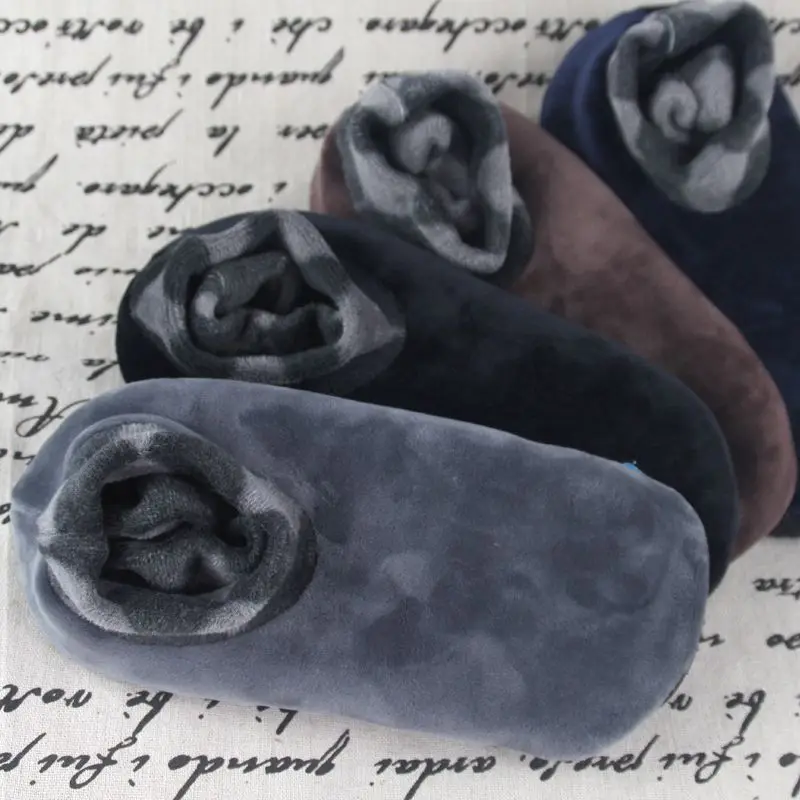 

1 пара мужские зимние теплые двухсторонние флисовые утепленные Нескользящие тапочки для пола эластичные носки удобные мягкие ZXY9860