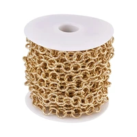 10mroll textured aluminium rolo chain twist chain unwelded light gold for jewelry making diy bracelet necklace 11 5x2mm
