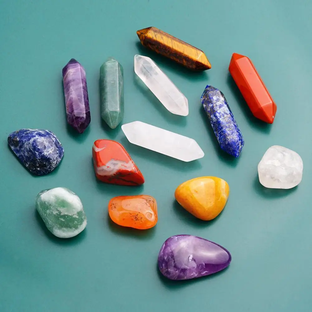 

Hexagonal Column Energy Stone Set Natural Stone Crystal Gifts Stone Box Gemstone Chakras Home Decoration Healing