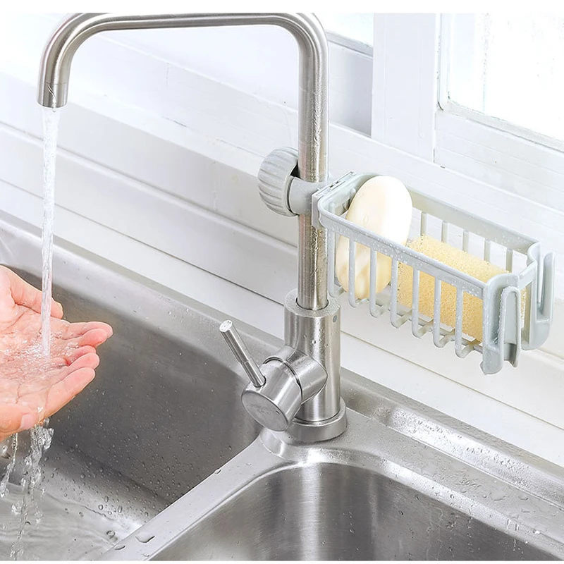 Кухонная раковина кран губка пластиковыая Полка вешалка сливное устройство