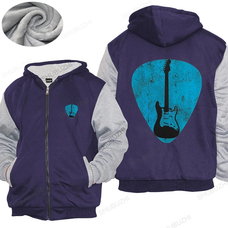 

Mens winter warm coat loose tops Guitar Pick Full Silhouette - Mens thick hoody - Guitarist - Bass unisex hoodie Fleece hoody