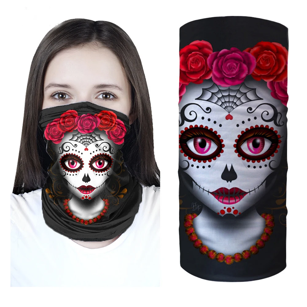Уличные гетры для шеи Sugar Gothic Skull Pattern высокая эластичность пыленепроницаемые
