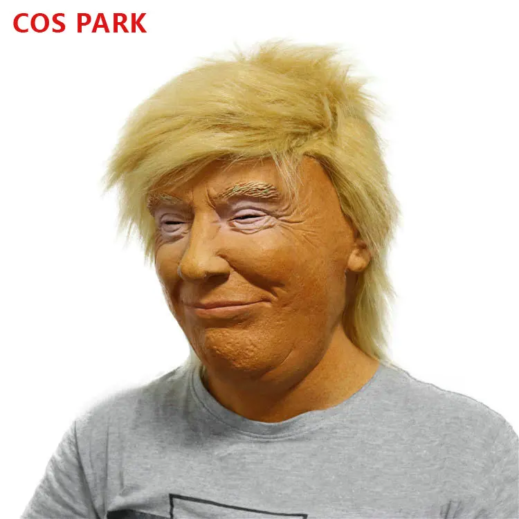 Латексная Маска для Хэллоуина с изображением президента Дональда Трампа золотые