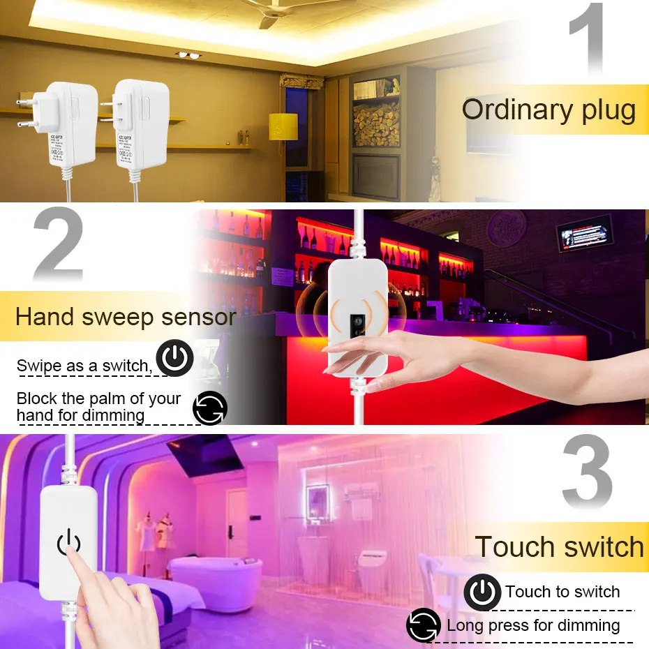 Водонепроницаемый светодиодный неоновый светильник 12V rgb светодиодные ленты Touch