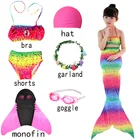 Женский костюм Русалочки, купальный костюм, топ и шорты для водных шоу, детский купальник для девочек, для плавания