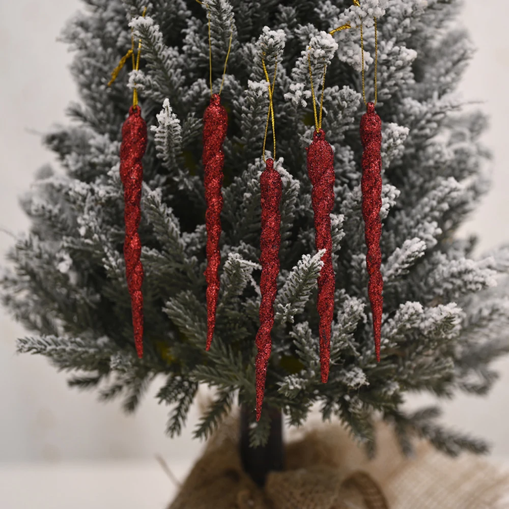 5 шт. рождественские украшения имитация сияющих сосулек Рождественская елка