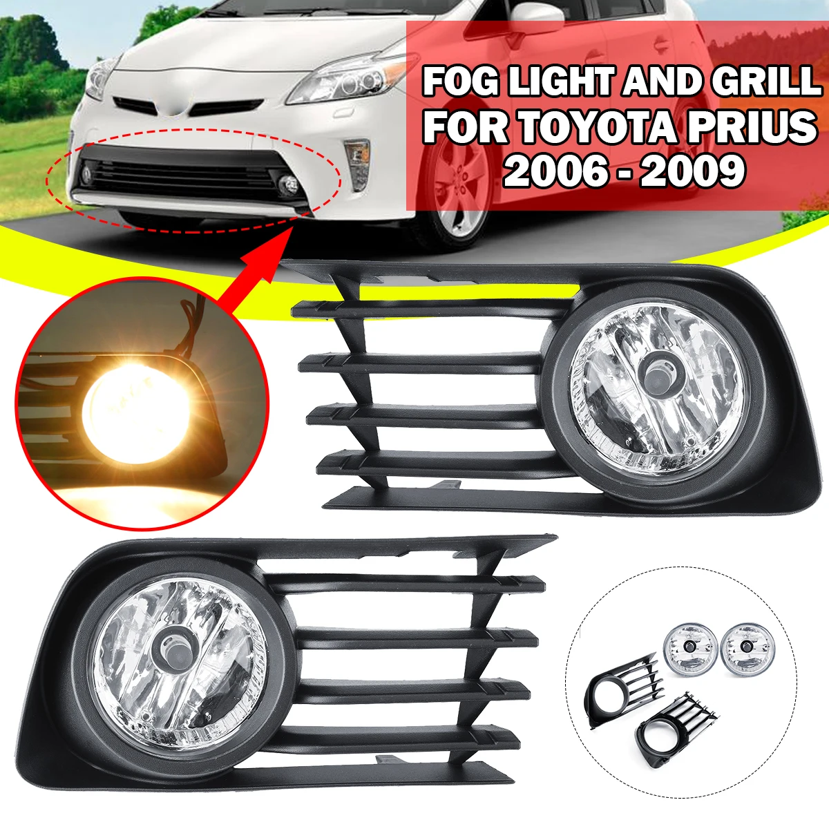 Для Toyota Prius 2006 2009 12v противотуманный светильник автомобильный в сборе передние