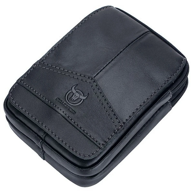 

BULLCAPTAIN 2 Pcs Genuine Leather Waist Packs Fanny Pack Belt Bag Phone Leather Pouch Bags